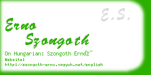 erno szongoth business card